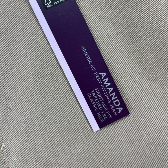 GLORIA VANDERBILT Jeans 16 Amanda Tapered Heritage Fit Stretch Twill Brown NEW - Picture 4 of 15